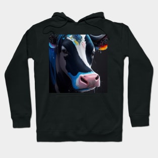 Black Blue And White Cow Hoodie